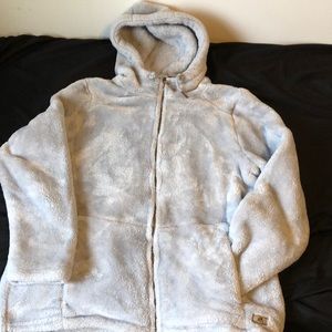 Zeroxposure fuzzy full zip hooded jacket size XL